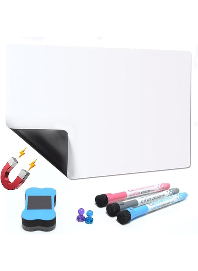 erorex Magnetic Dry Erase White Board Self Adhesive Magnetic Whiteboard Paper With Stain Resistant Technology Include Dry Wipe Pens Eraser Magnets Suitable For Home Office School A3 - Image 1
