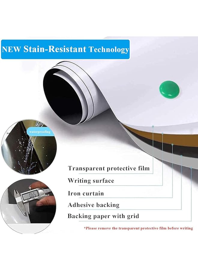 erorex Magnetic Dry Erase White Board Self Adhesive Magnetic Whiteboard Paper With Stain Resistant Technology Include Dry Wipe Pens Eraser Magnets Suitable For Home Office School A3 - Image 2