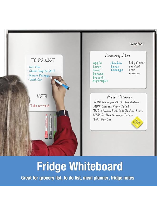erorex Magnetic Dry Erase White Board Self Adhesive Magnetic Whiteboard Paper With Stain Resistant Technology Include Dry Wipe Pens Eraser Magnets Suitable For Home Office School A3 - Image 3