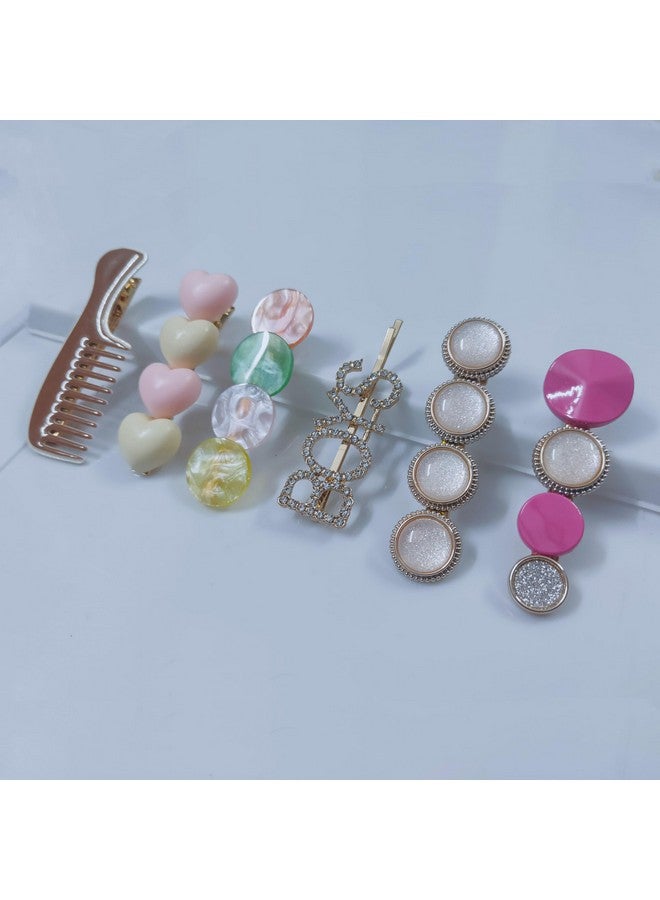 JPV 12 Pcs Premium Korean Stylish Hair Clips For Women And Girls, Black Pearl Metal clip, Multicolor - Image 2