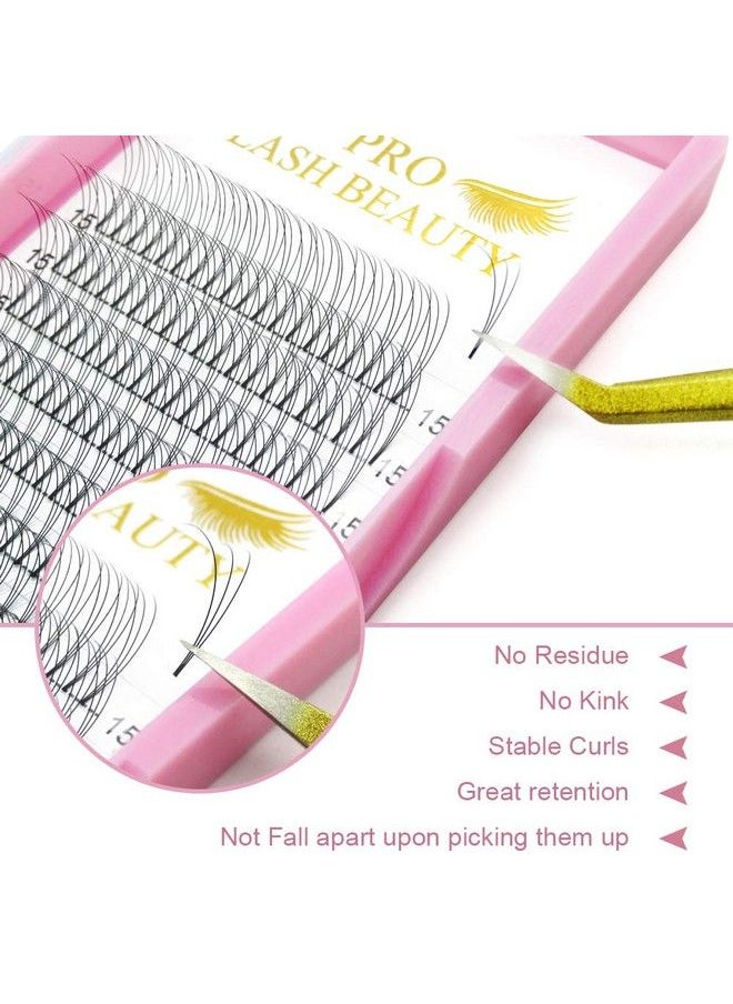 PRO LASHBEAUTY - Premade Volume Eyelash Extensions 3Dc0.0711 Short Stem Premade Fans Eyelash Extensions 9 To 20 Mm Pre Made Lash Fans 3D 5D 7D Volume Lash Extensions .07 .10 C D Curl(3Dc0.0711Mm) - Image 1