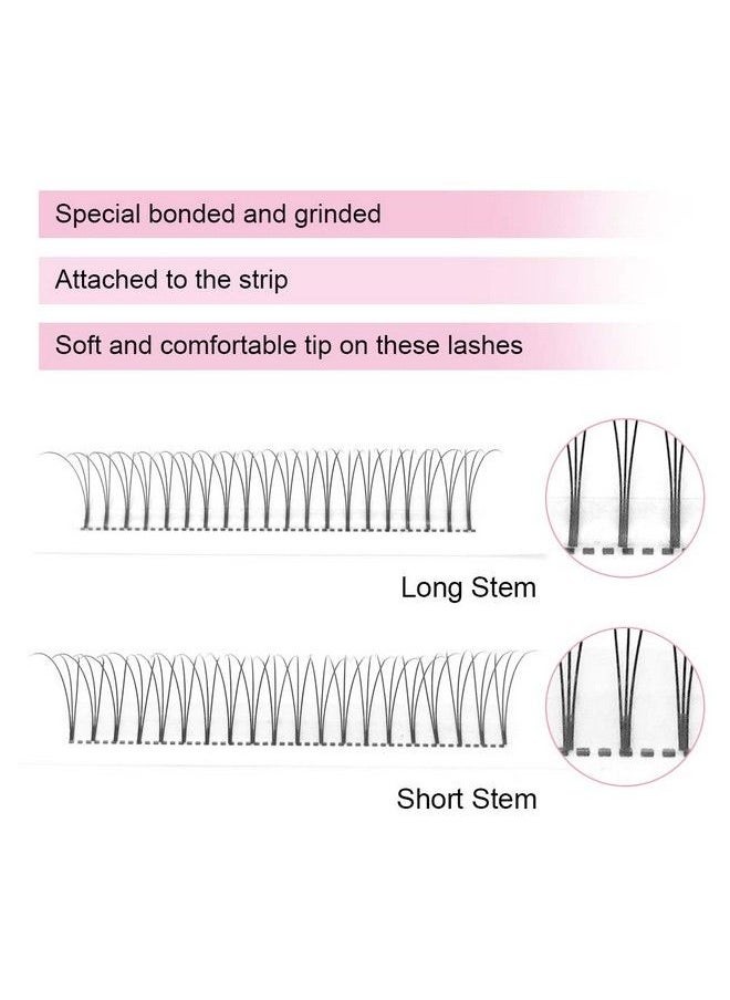 PRO LASHBEAUTY - Premade Volume Eyelash Extensions 3Dc0.0711 Short Stem Premade Fans Eyelash Extensions 9 To 20 Mm Pre Made Lash Fans 3D 5D 7D Volume Lash Extensions .07 .10 C D Curl(3Dc0.0711Mm) - Image 1