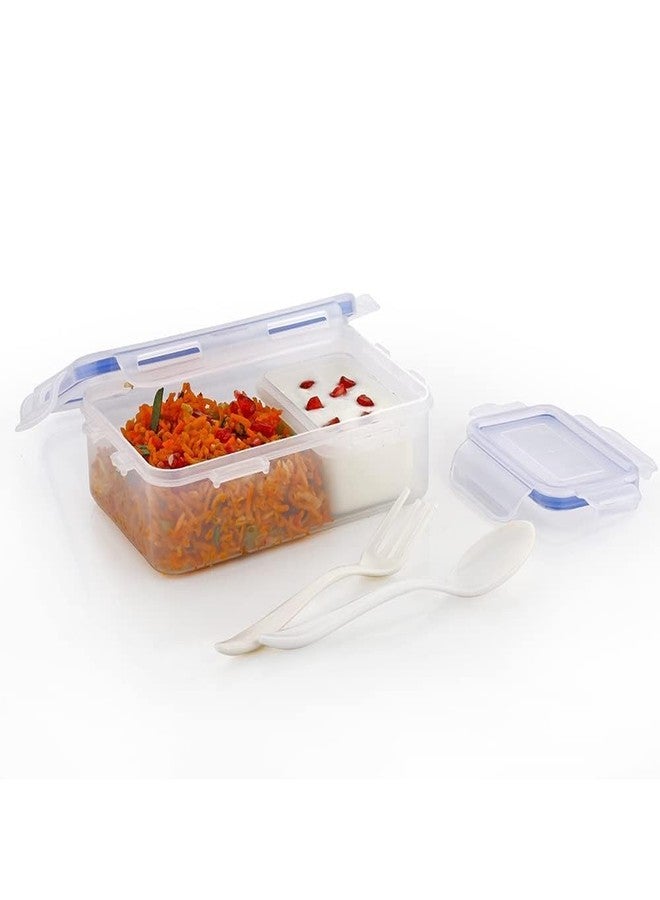 Japak Lock & Seal Airtight Lunch Box Set (750ml + 150ml) – 900ml Transparent, Durable & Leak-Proof Tiffin for School, Office & Travel Food Storage - Image 4