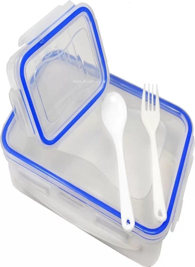 Japak Lock & Seal Airtight Lunch Box Set (750ml + 150ml) – 900ml Transparent, Durable & Leak-Proof Tiffin for School, Office & Travel Food Storage - Image 1