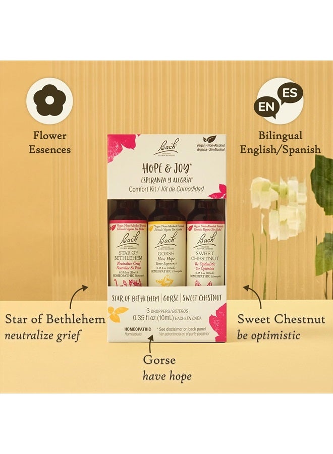 Bach Original Flower Remedies, Hope & Joy Kit, For Comfort & Optimism (Non-Alcohol Formula), Natural Homeopathic Flower Essence, Vegan, 3 x 10mL Droppers  - Image 2