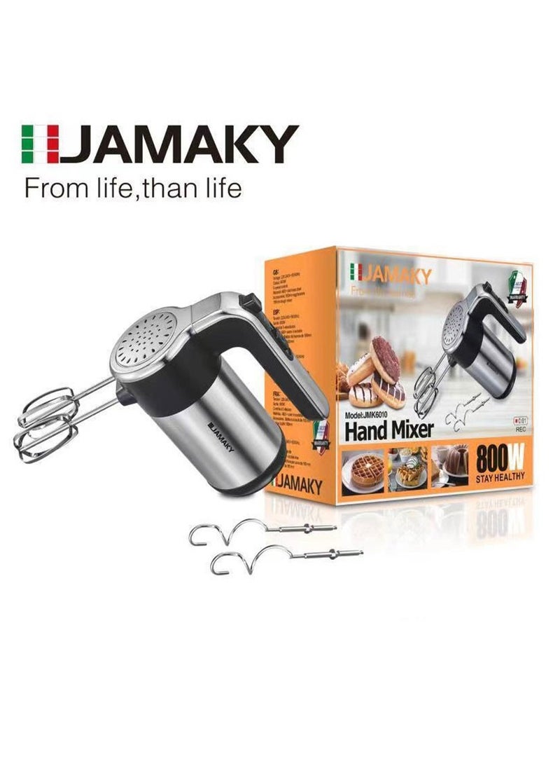 Jamaky Italy خلاط يدوي بتكنولوجيا ايطالية ستانلس ستيل، 5 سرعات، 800 وات، JMK6010، ايطالي  - Image 1