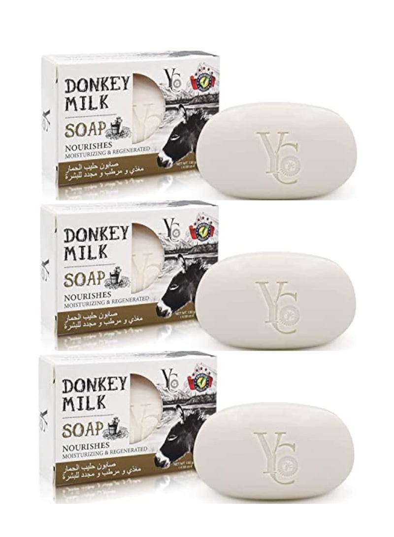 واي سي 3 قطعة من صابون بالحليب مغذي ومرطب ومجدد للبشرة متعدد الألوان 130جرام - Image 2