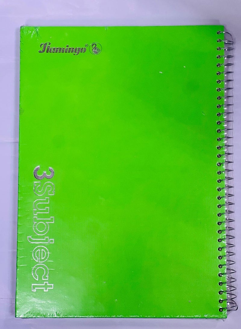 Flamingo 3-Subject Heavy Duty Notebook A4 Size Multicolor - Image 1