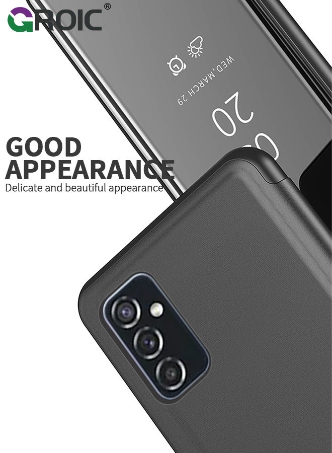 GROIC Case for Samsung Galaxy S25 Plus 5G, Mirror Case Ultra Slim Lightweight Flip Cover with Stand Anti-drop Protection Cover for Samsung Galaxy S25+, Black - Image 4