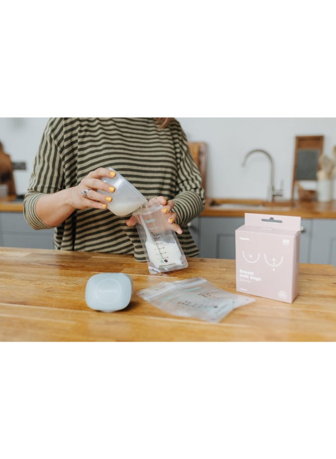 Breast Milk Storage Bags –Pre-Sterilised, Leak-Proof, BPA-Free, 200ml Capacity, Freezer & Fridge Safe, Secure Seal for Breastfeeding Mums, 30 Pack