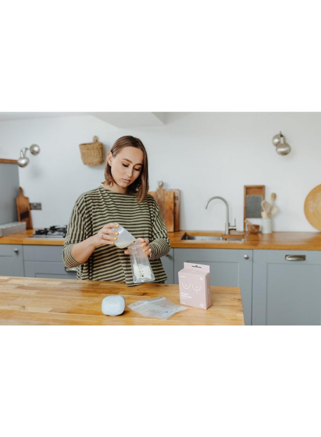 Breast Milk Storage Bags –Pre-Sterilised, Leak-Proof, BPA-Free, 200ml Capacity, Freezer & Fridge Safe, Secure Seal for Breastfeeding Mums, 30 Pack