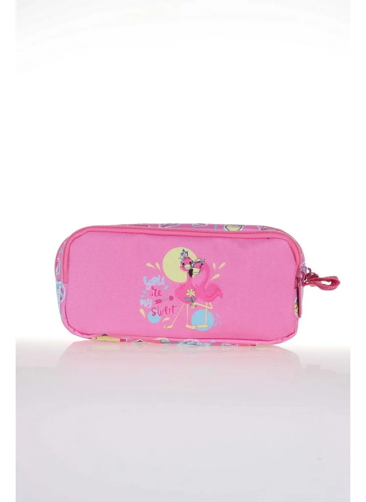 KAUKKO Kids & Love Design Pink Flamingo Pencil Case 24X15X15 (L8072)