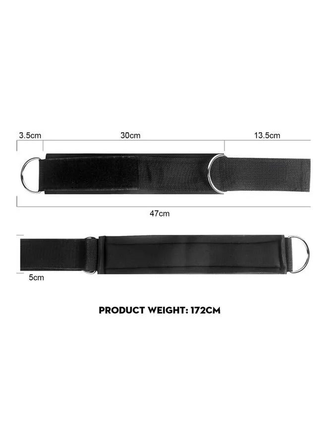 Captaintech Black Padded Ankle Straps for Cable Machines (47x5x1cm) – Heavy Duty Kickback Exercise Straps - Image 4
