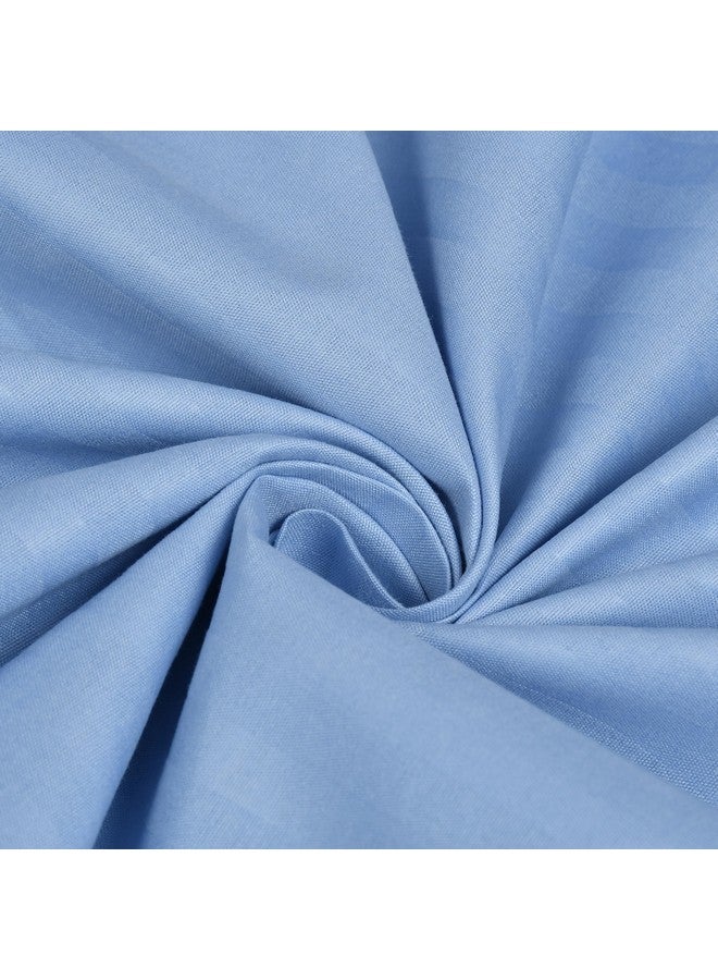 Homefab India 160 TC Stripe Glace Cotton Single BedSheet with 1 Pillow Cover - Sky Blue - Image 4