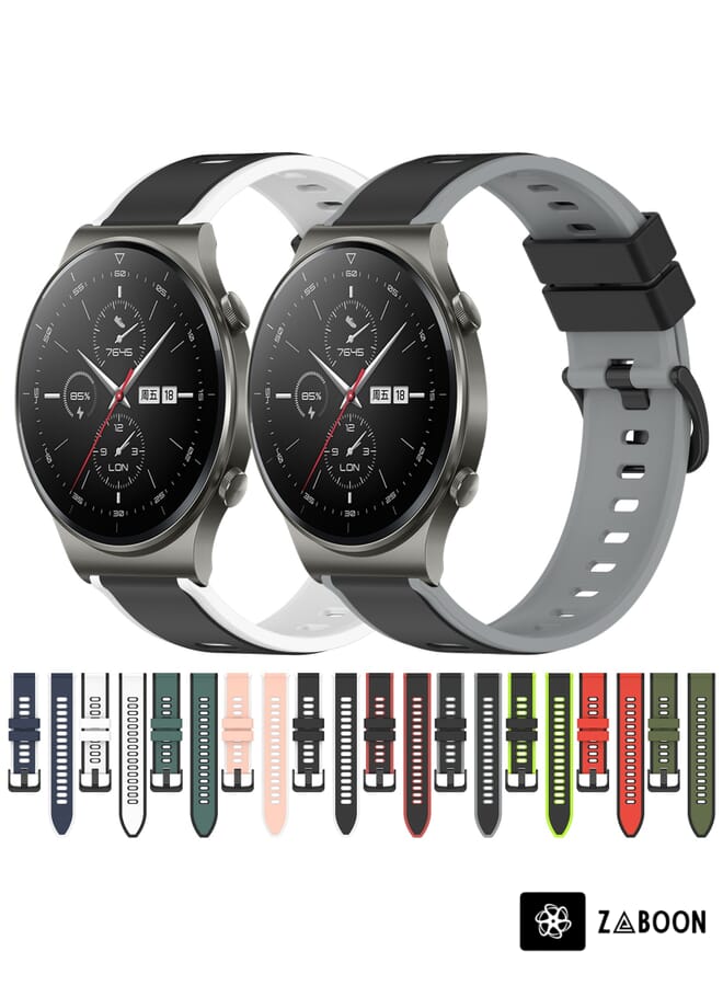 Zaboon Huawei GT2 Pro 22mm Two-Color Silicone Watch Band - Image 3