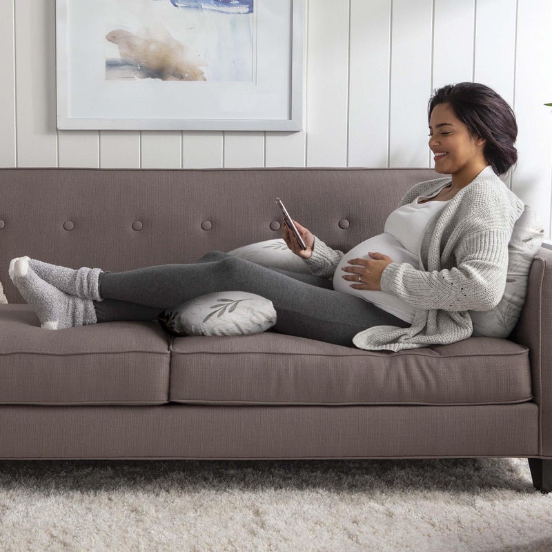 Boppy Total Body Pregnancy Pillow, Gray Wispy Leaves, Body Pillow for Prenatal and Postpartum Support, Removable Cover Included - Image 5