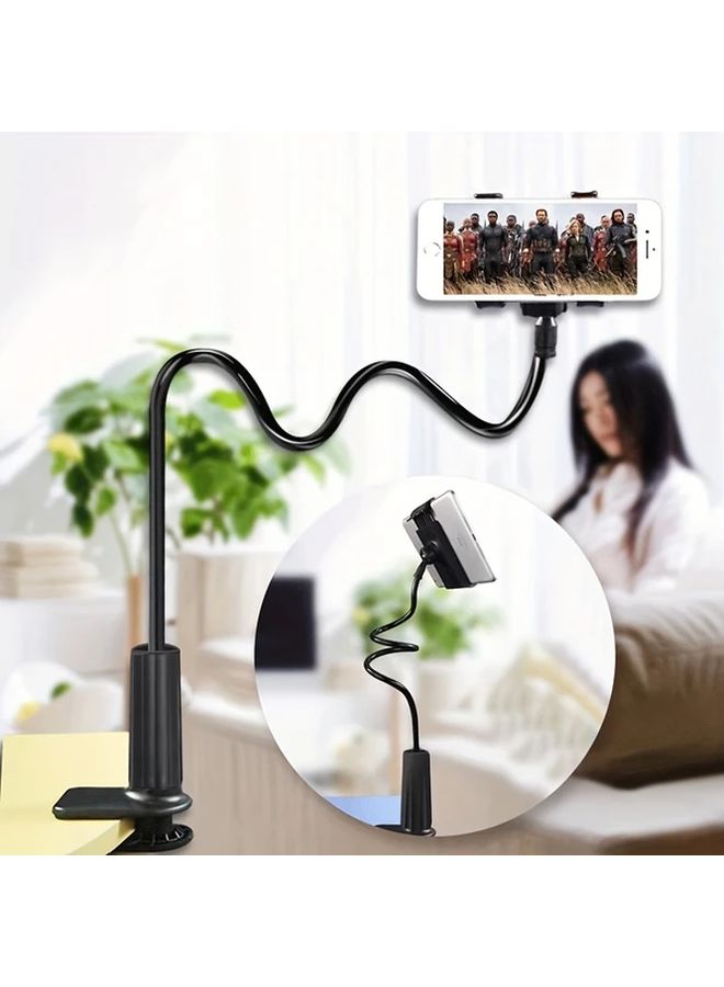 White Universal 360 Rotating Flexible Gooseneck Phone Holder Stand for Smartphones Tablets - Image 1