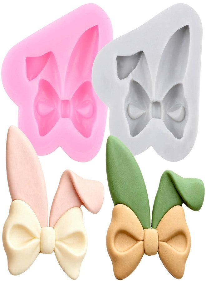 RFGHAC Easter Rabbit Ears Silicone Mold Bunny Ears Chocolate Fondant Molds for Cake Decorating Cupcake Topper Candy Sugar Gum Paste Polymer Clay Set Of 2 - Image 1