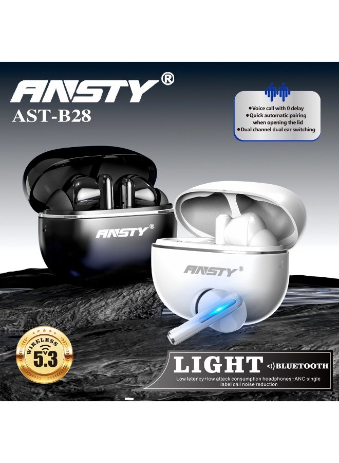 ANSTY AST-B28 True Wireless Earbuds - Bluetooth 5.4, ANC Noise Reduction, Ultra-Lightweight Design - Image 3