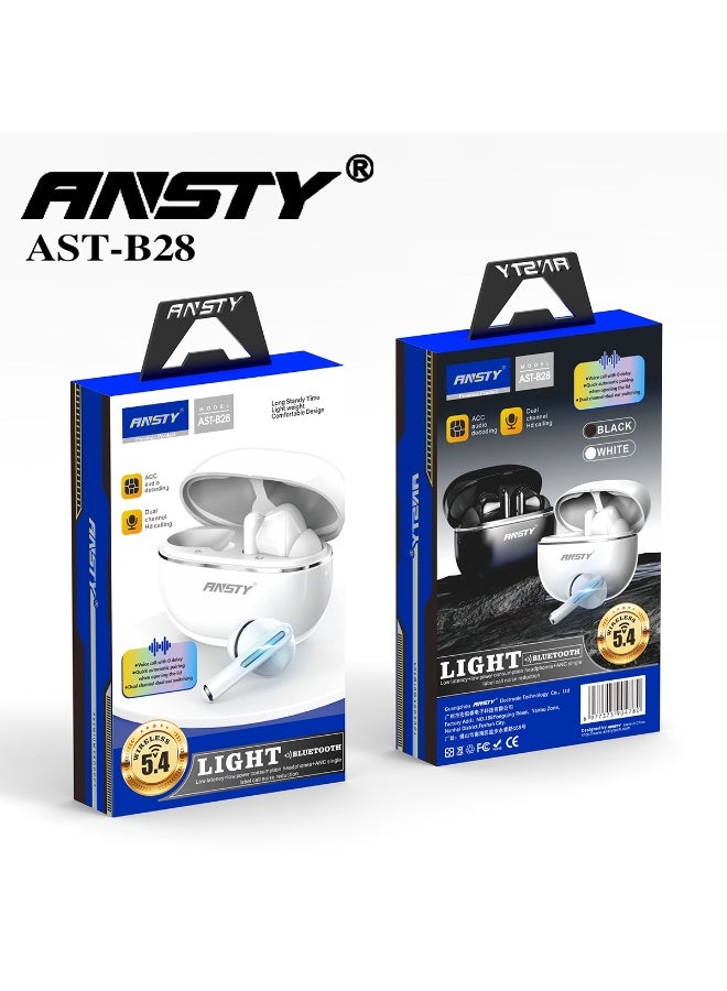 ANSTY AST-B28 True Wireless Earbuds - Bluetooth 5.4, ANC Noise Reduction, Ultra-Lightweight Design - Image 2