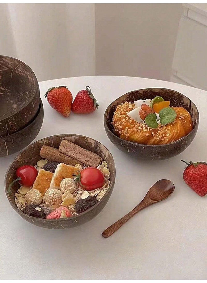 1 صحن جوز الهند الصديقة للبيئة أدوات المائدة الخشبية -- النباتات الطبيعية تحت عنوان يدويا السلطانيات الخشبية المصنوعة من سلطة والحلويات -- الخيار المثالي لتناول الطعام المنزلي المستدام ( المواد : الخشب ؛ الموضوع : النباتات ، واستخدام الكهرباء مجانا ) - Image 4