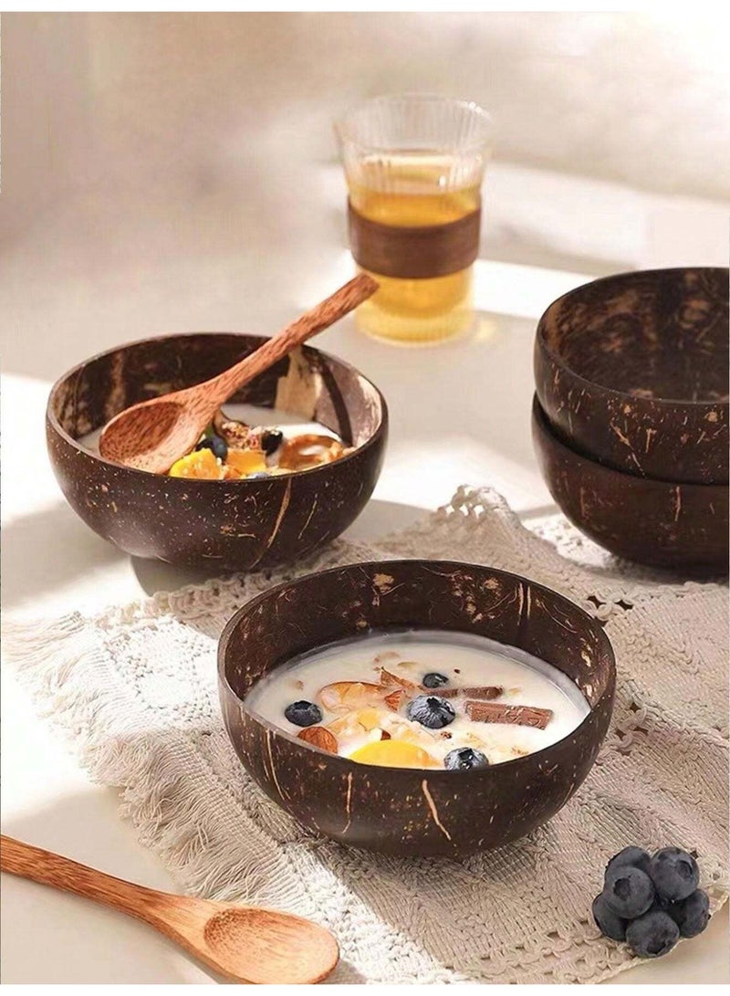 1 صحن جوز الهند الصديقة للبيئة أدوات المائدة الخشبية -- النباتات الطبيعية تحت عنوان يدويا السلطانيات الخشبية المصنوعة من سلطة والحلويات -- الخيار المثالي لتناول الطعام المنزلي المستدام ( المواد : الخشب ؛ الموضوع : النباتات ، واستخدام الكهرباء مجانا ) - Image 5