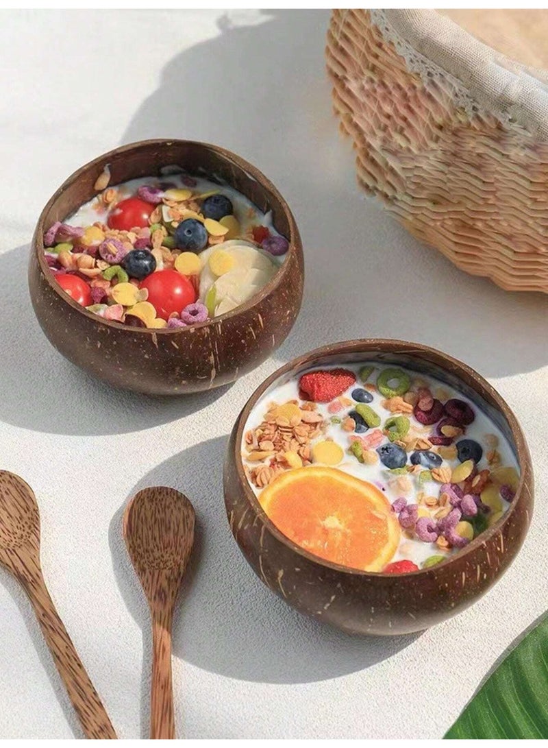 1 صحن جوز الهند الصديقة للبيئة أدوات المائدة الخشبية -- النباتات الطبيعية تحت عنوان يدويا السلطانيات الخشبية المصنوعة من سلطة والحلويات -- الخيار المثالي لتناول الطعام المنزلي المستدام ( المواد : الخشب ؛ الموضوع : النباتات ، واستخدام الكهرباء مجانا ) - Image 3