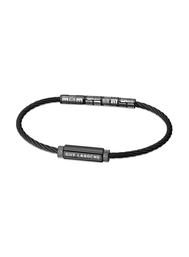 Guy Laroche Marcel Silver and Black Bracelet for Men