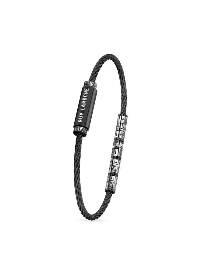Guy Laroche Marcel Silver and Black Bracelet for Men