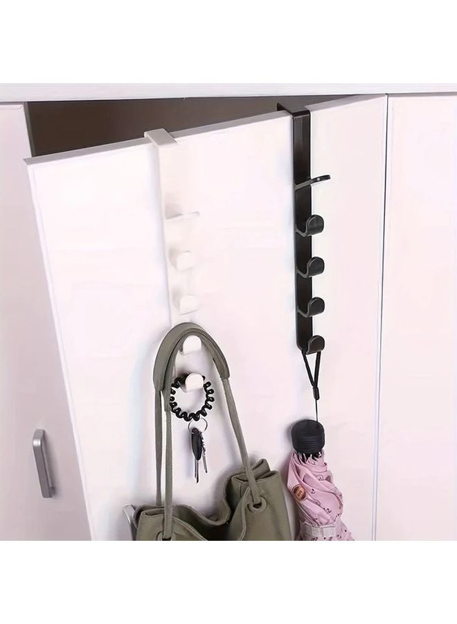 قطعتان من علاقة الشماعات السوداء المعلقة على الباب، منظف التخزين الموفّر للمساحة مع خطاطيف - Image 5