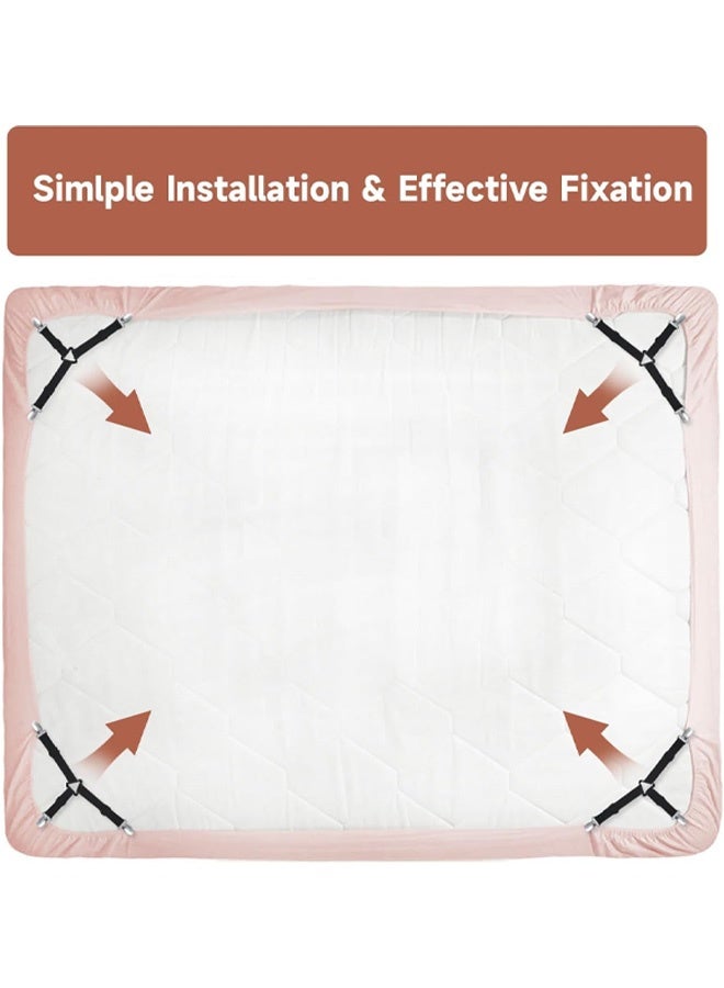 Bed Sheet Straps, Upgrade Fitted Bed Sheet Holders for Corners, Non Slip Sheet Clips Black 8Pcs - Image 5