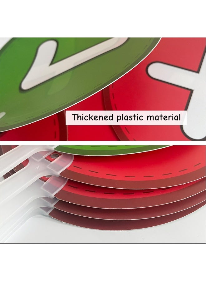 5pcs Double-Sided Classroom Voting Paddles - Green/Red True/False YES/NO Educational Paddles With, for Teacher, Student, Auctions, Quizzes, Polls - Durable PP Material, Classroom, Office, Homeschool Learning Supplies, Classroom Decorations for Teachers, Educational Tools, Simple Design, Sturdy Construction, Teacher Supplies, Easytouse Design, Lightweight Paddles, Quiz Accessories, Homeschool Parents - Image 2