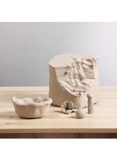 Prajapati Studio Pottery Premium White Stoneware Ceramic Clay Best for Studio Professional and Student Glazing handbuidling Wheel Throwing Crafting Sculpture Clay 1 kg 