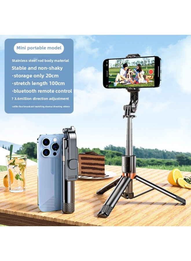 Loquat Anti-shake Mobile Phone Selfie Stick Bluetooth Remote Control Handheld Pan-tilt Camera Artifact Live Broadcast Bracket Stabilizer Tripod-Color:Elegant White Bluetooth 1.6m + 10inch Fill Light  - Image 5