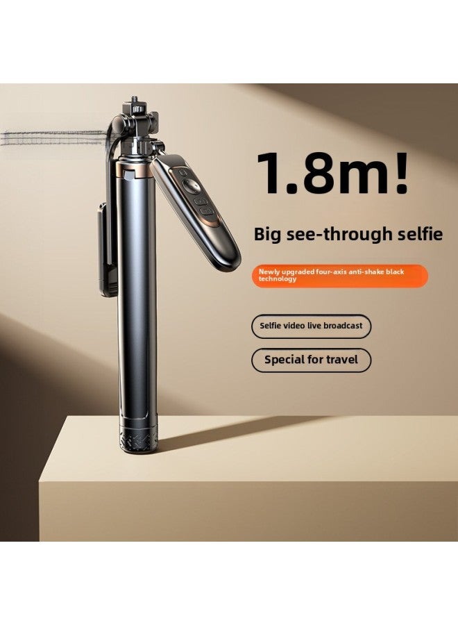 Loquat Anti-shake Mobile Phone Selfie Stick Bluetooth Remote Control Handheld Pan-tilt Camera Artifact Live Broadcast Bracket Stabilizer Tripod-Color:Elegant White Bluetooth 1.6m + 10inch Fill Light  - Image 2