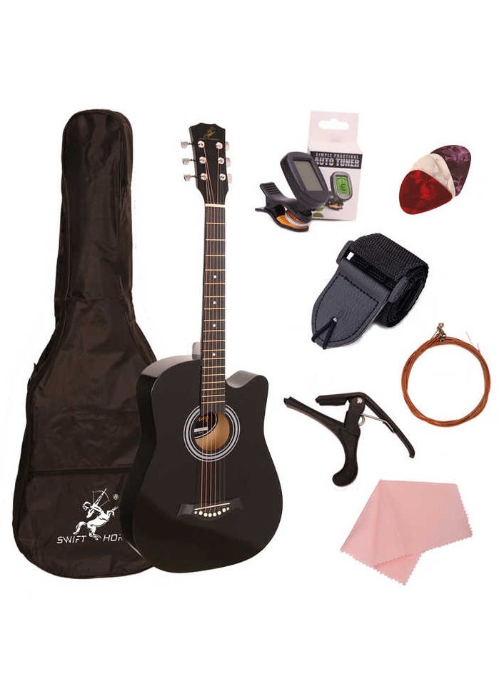 Swift Horse 38 Inch Acoustic Guitar for Beginner Adult with Bag, Tuner, Picks, Strings, Capo, Strap Right Hand  - Image 1