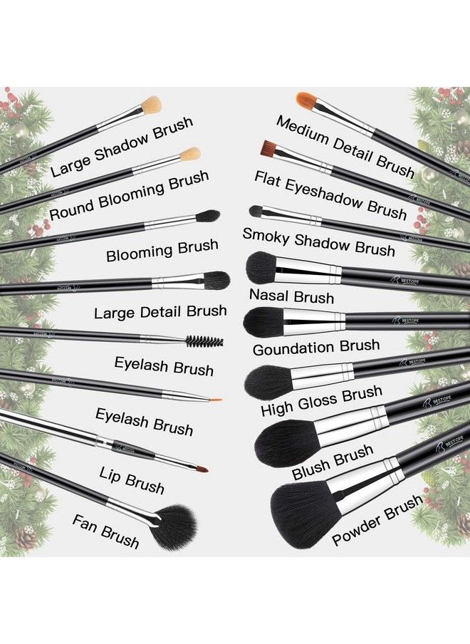 BESTOPE PRO - Bestope Makeup Brushes 16Pcs Makeup Brushes Set With 4Pcs Beauty Blender Sponge And 1 Brush Cleaner Premium Synthetic Foundation Brushes Blending Face Powder Eye Shadows Make 20 Piece Set (Pack Of 1) - Image 1