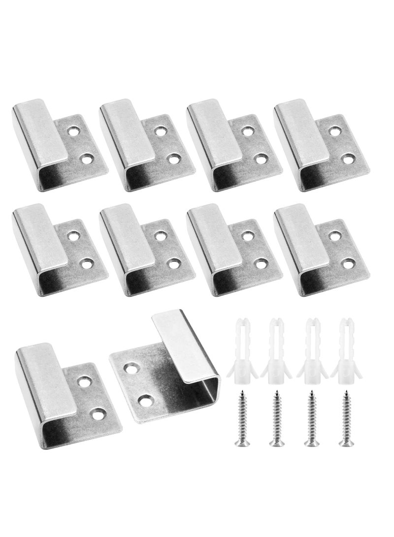 SYOSI 10 Pcs Stainless Steel Tile Display Wall Hangers, Silver Wall Mount Brackets Hooks, Heavy Duty for Mirrors, Picture Frames, Ceramic Wall Displays  - Image 1