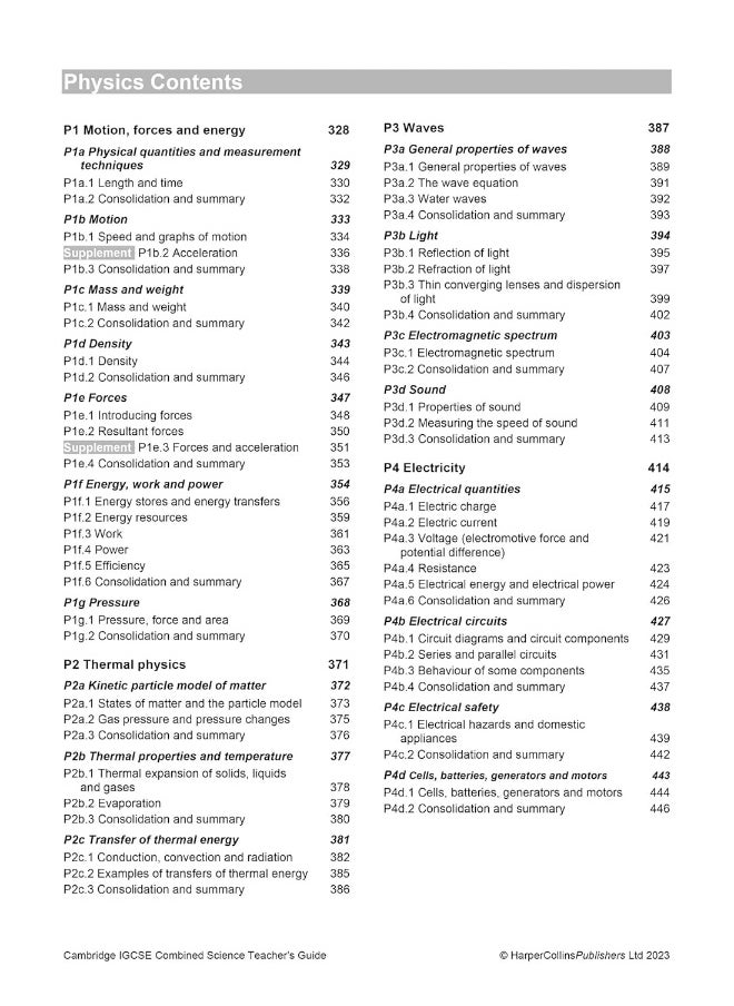 Collins Cambridge IGCSE™ Combined Science Teacher Guide