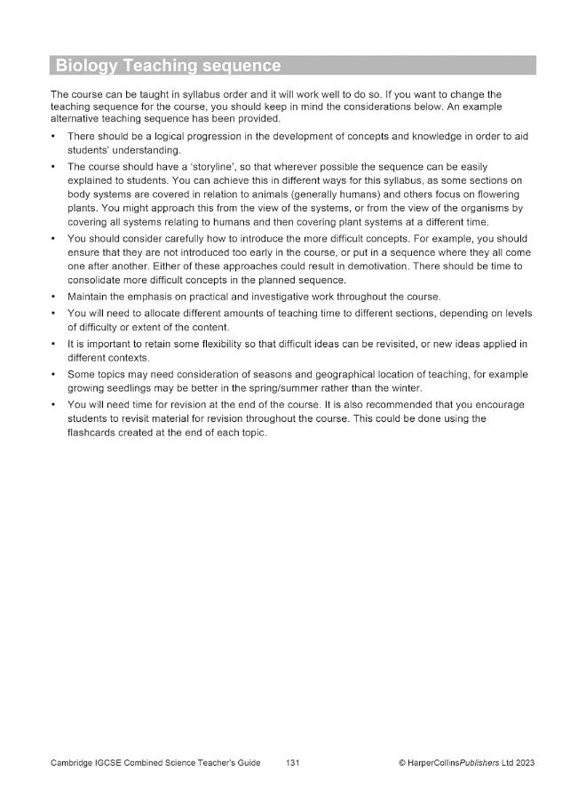 Collins Cambridge IGCSE™ Combined Science Teacher Guide