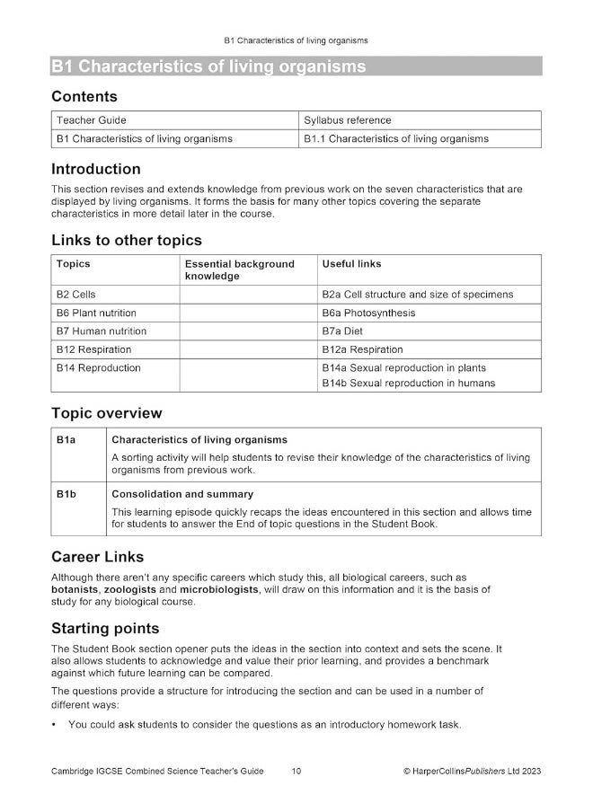 Collins Cambridge IGCSE™ Combined Science Teacher Guide