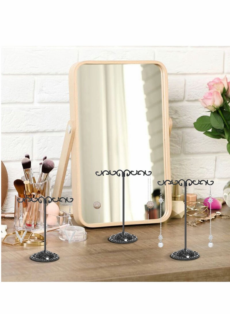 Excefore حامل أقراط على شكل حرف T، 3 أحجام مختلفة من حاملات الأقراط على شكل حرف T للعرض، دعامات تصويرية معدنية سوداء للمجوهرات الصغيرة على الإنترنت لعرضها في المتاجر للبيع بالتجزئة - Image 4