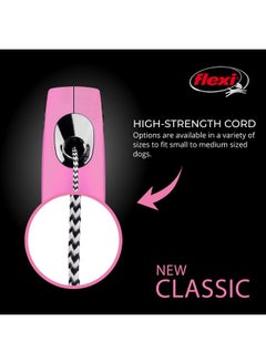 Flexi FLEXI New Classic Cord Retractable Dog Leash for Small Dogs up to 18 lbs. - 10 ft., Pink | Tangle-Free Pet Walking Leash with One-Handed Brake, Pause, Lock|German Quality Product  - Image 3