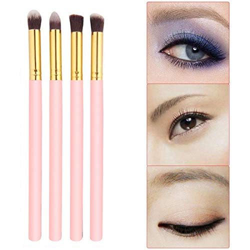 Adbeni 4pcs/Set Professional Eye Brushes Set Foundation Mascara Blending Pencil Brushes Makeup Tools Cosmetic Black Brush Pink - Image 3