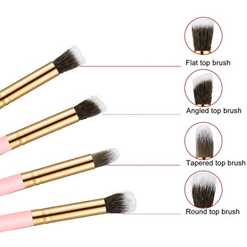 Adbeni 4pcs/Set Professional Eye Brushes Set Foundation Mascara Blending Pencil Brushes Makeup Tools Cosmetic Black Brush Pink - Image 4