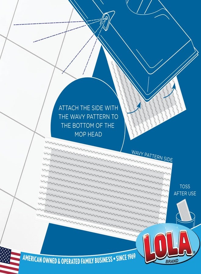 LOLA إعادة تعبئة منتجات LOLA Wet Jet، متوافقة مع ممسحة Swiffer Wet Jet، وسادات تنظيف الأرضيات - خشب صلب، لينوولوم، لامينيت، رخام وفينيل - 12 وسادة - Image 5