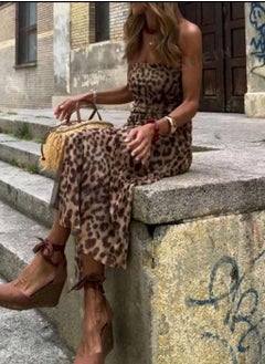 Shein SHEIN Raffinéa Women's Leopard Print Backless Spaghetti Strap Sleeveless Dress  - Image 2