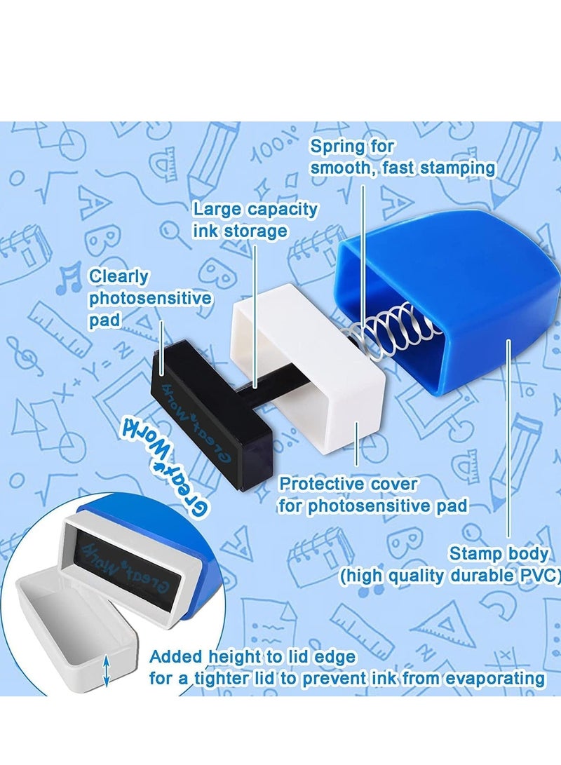FengSVMA Self-Inking Teacher Stamp Set Mess-Free Motivation Teacher Grading Stamp Set Teachers Review Homework Feedback Stamps for Classroom Grading Encouragement Motivation Recognition 8 Pcs - Image 4