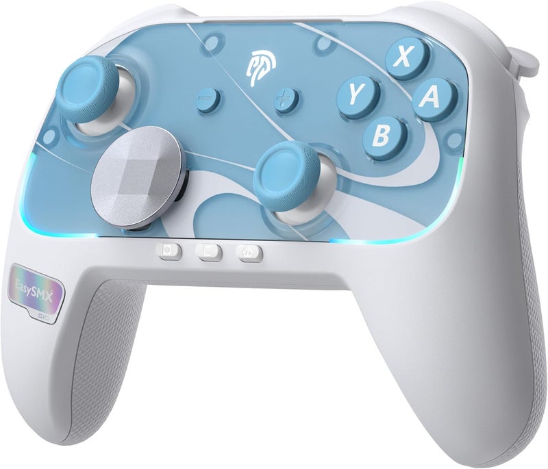 إيزي إس إم إكس وحدة تحكم EasySMX S10 لجهاز Switch 2/Switch/PC: تفعيل بضغطة زر واحدة، عصا تحكم مضادة للانحراف (TMR Anti-Drift Joystick)، أزرار ميكانيكية، جيروسكوب ثلاثي الأبعاد، وحدة تحكم بلوتوث مزودة بشاشة D-Pad قابلة للتغيير وإضاءة RGB. - Image 1