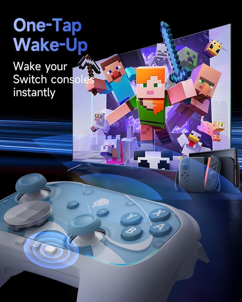 إيزي إس إم إكس وحدة تحكم EasySMX S10 لجهاز Switch 2/Switch/PC: تفعيل بضغطة زر واحدة، عصا تحكم مضادة للانحراف (TMR Anti-Drift Joystick)، أزرار ميكانيكية، جيروسكوب ثلاثي الأبعاد، وحدة تحكم بلوتوث مزودة بشاشة D-Pad قابلة للتغيير وإضاءة RGB. - Image 2